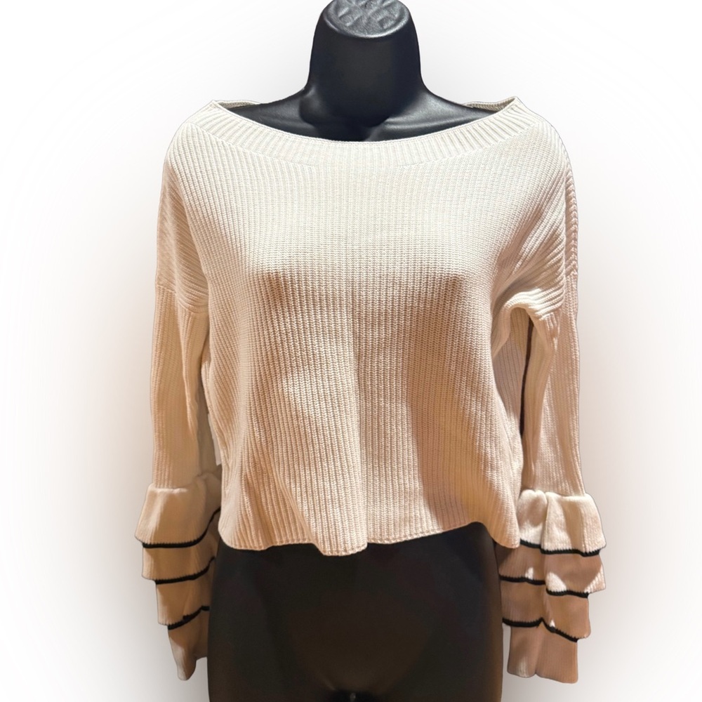 Express White Ruffle Sleeve Blouse